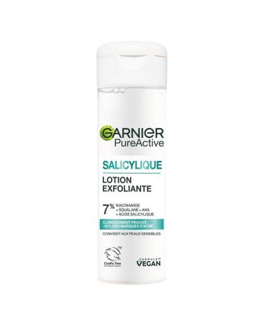 GARNIER Pure Active - Soin Exfoliant Visage - R duit Les Marques D'acn & Les Pores - Niacinamide AHA & Acide Salicylique - Formule Liquide L g re - Vegan & Cruelty Free - Unisexe - 120 ml