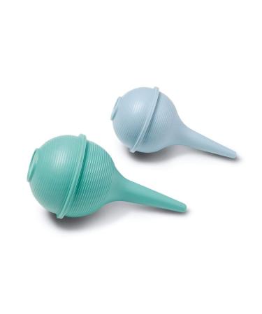 Nasal Aspirator and Ear Wax Bulb Syringes 2 oz Blue, 3 oz Green Combo Pack