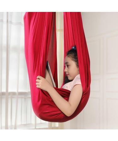 Stretchy Sensory Full Body Socks & Yoga Towel for Autism | Red 280x150cm | Stress Reduction Accessories - Buy Online on GoSupps.com