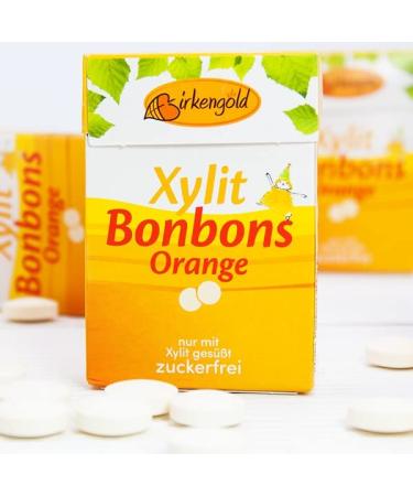 Buy Birch Gold Sugar-Free Xylitol Bonbons - Orange Flavor | Vegan Dental Care | 12 x 30g | 100% European Xylitol - Buy Online on GoSupps.com