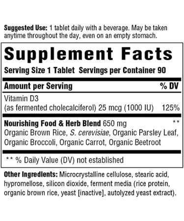 MegaFood Vitamin D3 1000 IU - 90 Tablets for Immune Support & Bone Health - Buy Online on GoSupps.com