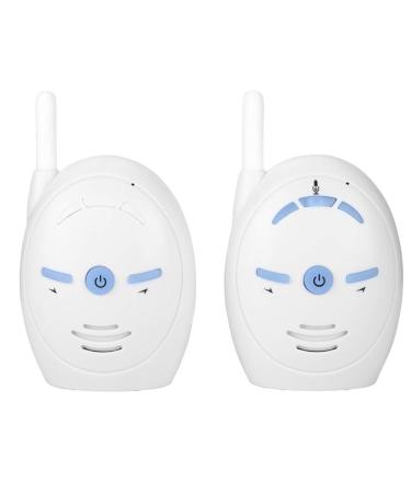 Digital Audio Baby Monitor, Nanny Intercom Surveillance System Safety Camera, Wireless Electronic Alarm for Parents (White)