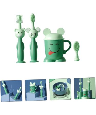 minkissy 3 Sets Newborn Toothbrush Set | Soft Bristle Oral Care with Tooth Cup & Sucker | Ideal for Infant Dental Hygiene - Buy Online on GoSupps.com