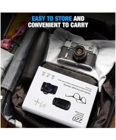 220 Pre-Moistened Lens Wipes for Glasses - Individually Wrapped Microfiber Cleaning Cloths for Eyeglasses Camera Lenses Tablets & Phone Screens - Buy Online on GoSupps.com