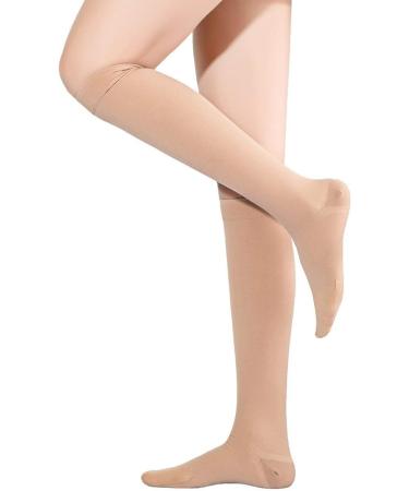 TOFLY Medical Compression Stockings 20-30 mmHg Knee High Socks - Size L, Closed Toe Beige - Buy Online on GoSupps.com