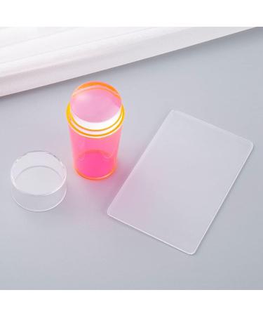 Buy Cacacook Nail Stamp Transparent Silicone Nail Art Stamper with Lid & Scraper for DIY Nail Decor Pink International Shipping Available! - Buy Online on GoSupps.com