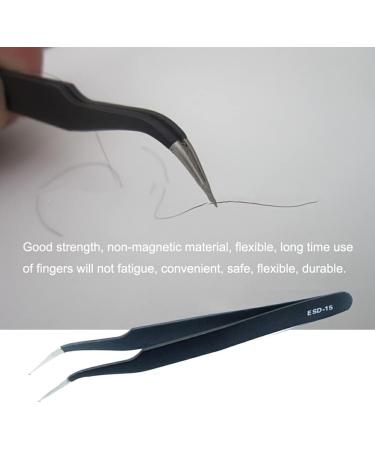 Dajidafu Stainless Steel Tweezers Anti-static Curved Nail Art Picking Pointed Rhinestones Nippers Elbow Precision Tools - Buy Online on GoSupps.com