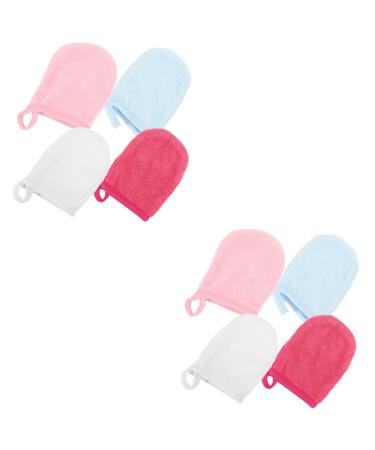 FRCOLOR 8 Pcs Cleansing Fingertips Makeup Wipes Makeup Remover Mitts Makeup Remover Balm Face Scrubber Gloves Make up Removers Wipes Cleaning Mitts Comfortable Fiber Washcloth