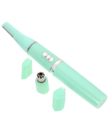 1 PC Electric Eyebrow Trimmer Hair Removal Epilators Electric Trimmer Electric Facial Hair Trimmer Electric Fuzz Trimmer Nose Trimmer Miss Electrical Tools Abs Safe 14.5X1.7cm Green
