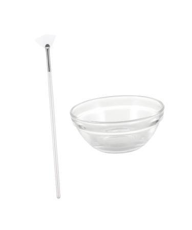 MAGICLULU 5 Sets Beauty Silicone Brush Makeup Spatula Tool Silicone Facial Brush Cosmetology Kit Thickened Glass Bowl Sleeping Brush Tools Mud Essence White Aluminum Face