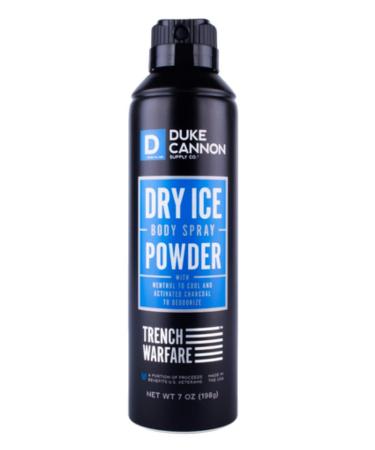 Duke Cannon Supply Co. - Trench Warfare Body Powder, Dry Ice (6 oz) Refreshing Deodorizing Body Powder Providing Protection to Relieve and Prevent Skin Discomfort (DUK-BODYSPRAY) 6 Ounce (Pack of 1)