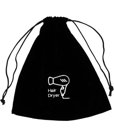 Healeved 4 Pcs Hair Dryer Storage Bag Hair Straightener Bag Wig Bags Hair Dryer Travel Bag Tool Flannel Black - Buy Online on GoSupps.com