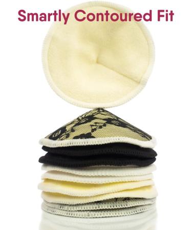 Organic Bamboo Nursing Breast Pads - 10 Washable Pads with Wash&Storage Bags - Reusable Nipplecovers for Breastfeeding - NatureBond - Buy Online on GoSupps.com