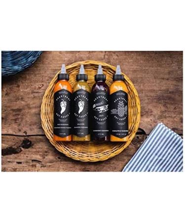 Heartbeat Hot Sauce 4-Flavour Gift Pack with Bonus Vinyl Fan Stickers (Includes 1 x 177ml bottle Pineapple Habanero Red Habanero Green Jalapeno and Blueberry Habanero) - Buy Online on GoSupps.com