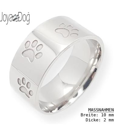 Joyadog Ladies Ring with Dog & Cat Paw Design - 10mm Wide Comfort Fit | Unique Pet Lover Jewelry - Buy Online on GoSupps.com