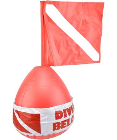Red Scuba Dive Buoy with Inflatable Dive Flag - Diver Below Safety Signal - Buy Online on GoSupps.com