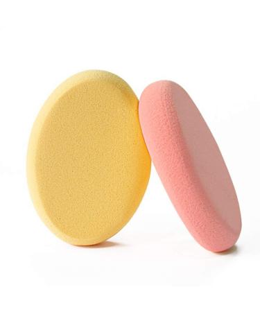 Oval Puff 2 Packs Skin Tone and Pink Make-up Egg Air Cushion Puff Beauty Egg Foundation Sponge Professional Makeup Sponge Wet and Dry