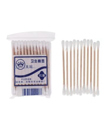 1000 pieces of ear cleaning sticks with cotton tip wooden earplugs cotton swab with pointed tips and earplugs bamboo Medical baby long cotton swab