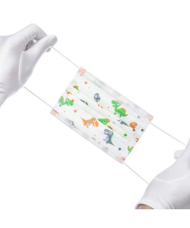 Cute Kids Face Mask - 3 Ply Protective Earloop Disposable Masks with Dinosaur Print 50PCS - Buy Online on GoSupps.com