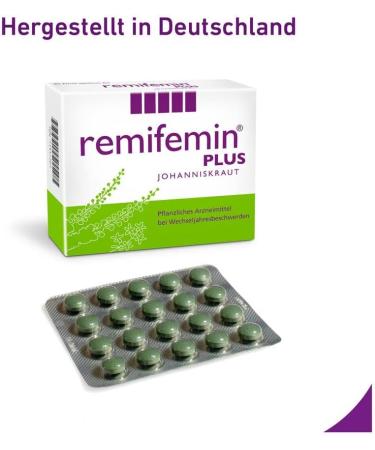 Remifemin Plus St. John's Wort 2x100 Tablets - Hormone-Free Natural Relief for Menopause - Stronger Mental Clarity - 200 Vegetable Pills - Buy Online on GoSupps.com