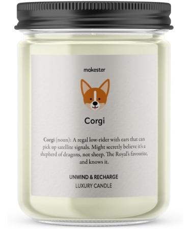 Corgi Candle - 220g Soy Wax with Madagascan Vanilla Jasmine & Sugared Almond - Perfect Gift for Dog Lovers - Makester Corgi Candle - Buy Online on GoSupps.com
