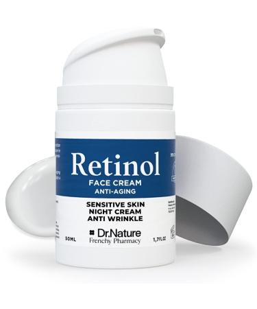 Retinol Face Cream for Sensitive Skin - Natural Skincare with 99% Natural Ingredients - Anti Ageing Cream - Night Cream - Vegan Retinol Moisturizer Anti Ageing Anti Wrinkle Night Cream