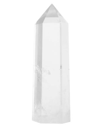 Luckeeper Healing Crystal Wands 2" Clear Quartz Crystal Obelisk | Polished 6 Faceted Reiki Chakra Meditation Therapy Clear Quartz 2" tall