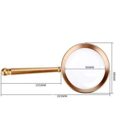 Glass 20 Times High-Definition Glass Old Reading Newspaper Student Children Old Men Gold Aluminum Hand-held Glass 185 Times 105 Times 75/90Mm (Color : A) Good Times - Buy Online on GoSupps.com