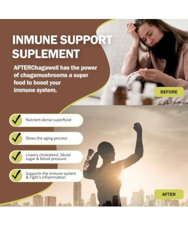 ChagaWell 500mg Chaga Mushroom Capsules - Focus Mental Clarity Immune Booster for Men and Women Non-GMO & Gluten Free Supplement (60 Capsules) 60 Count (Pack of 1) - Buy Online on GoSupps.com