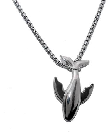 OralGos Stainless Steel Whale Pendant Necklace - Elegant Men's Sweater Chain & Stylish Long Necklace - Buy Online on GoSupps.com
