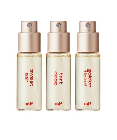 Snif Mini Bundle Perfume Sweet Ash Tart Deco Golden Ticket Cologne for Men and Women Long Lasting Fine Fragrance Non-Toxic 3 pack Tart Deco Sweet Ash Golden Ticket - Buy Online on GoSupps.com