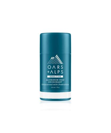 Oars + Alps Natural Deodorant for Men and Women with Prebiotics, Aluminum Free and Alcohol Free, Microbiome Friendly, Unscented, 1 Pack, 2.6 Oz