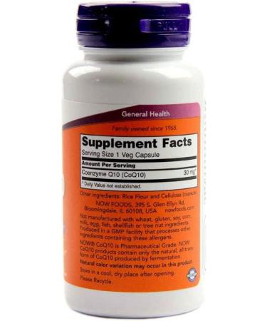 Now Foods CoQ10 30 mg - 60 Vegan Capsules | Heart Health & Energy Support - Buy Online on GoSupps.com