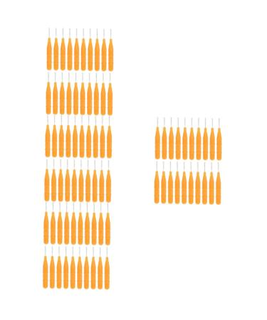 Ipetboom 80 Pcs Micro Eyebrow Brush with Cap Comb Brush Eye Brow Brush Micro Brush with Cap Color Brush Nylon Brush Small Tooth Brush Eyeliner Brush Mascara Nylon Interdental Brush Eyelash 5.6X0.8X0.8CMx4pcs Orangex4pcs