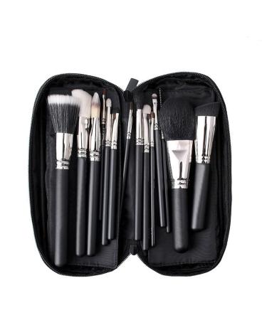 14 Classic Black Handle Silver Tube Makeup Brush Set - High Performance Professional Brushes for Flawless Application - Buy Online on GoSupps.com