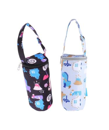 HEALLILY 2pcs Insulated Baby Bottle Bags Portable Breastmilk Storage Tote Thermal Feeding Nursing Pouch Holder Travel Carrier Keeps Baby Bottles Warm or Cool