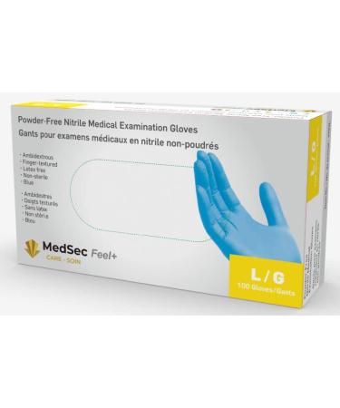 Nitrile Gloves Blue 3mil Powder Free 100/box (L)