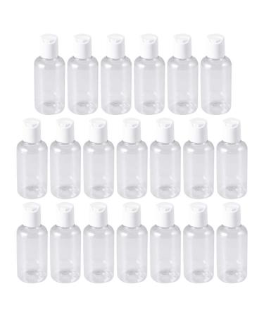 Lurrose 20 pieces travel bottles cosmetics bottles set empty bottles with hinged lid liquid organizer for shampoo lotion toilet items travel camping 50 ml