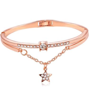 Minkissy 2-Piece Hand Jewelry Set | Star Bracelet for Women | Rose Gold Bracelets 19.5cm x 1.2cm | Shop Internationally - Buy Online on GoSupps.com