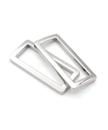 CRAFTMEMORE Metal Flat Rectangle Rings Buckle for Bag Belt Strap Heavy Duty Loop Quality Finish 6 Pack VTLP (1 1/2 Inches (38 mm), Silver) 1 1/2 Inches (38 mm) Silver