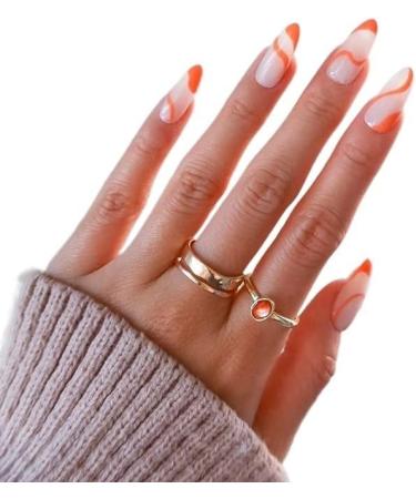 24pcs False Nail Press on with Glue Full Coverage Nail Patch Nail Manicure Patch French Wear Nail (Color : 4) - Buy Online on GoSupps.com