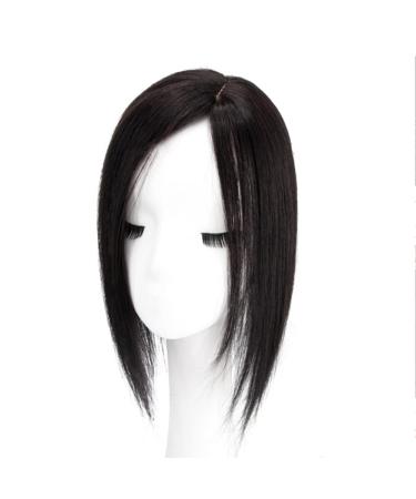 Buy Human Hair Topper with Crown Closure - Straight 30 cm Black | Best Quality for International Shipping - Buy Online on GoSupps.com