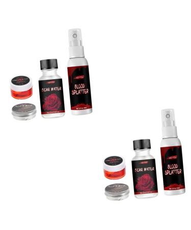 2 Sets Scar Wax Vampire Special Effects Fake Blood Gel Makeup Squirt Blood Skin Wax Horrible Fake Blood Bloody Costume Makeup Zombie Make up Kits Decor Coagulated Blood Prop Iron