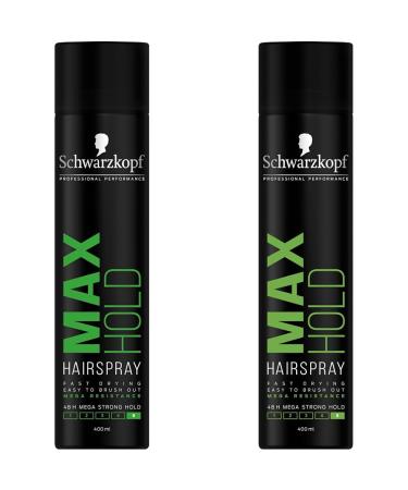Schwarzkopf Styling Max Hold Hairspray Weightless UV and Humidity Protection 400ml (Pack of 2) 400 ml (Pack of 2)