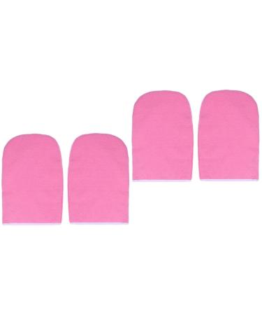Healeved Warming Gloves 2 Pairs Hand Treatment Mitts Hand Spa Cover Paraffin Wax Gloves Bath Treatment Mitt Insulated Gloves Care Cotton Gloves Pink Warm Gloves
