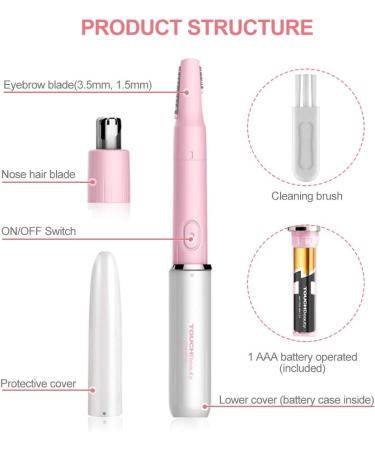 TOUCHBeauty All-in-One Hair Trimmer for Face Eyebrow Nose & Body - Dual Blades Battery Powered Perfect for Men & Women | International Shipping Available - Buy Online on GoSupps.com