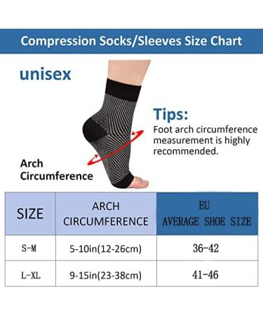 Compression Stockings for Men & Women - 2 Pairs Ankle Bandage & Plantar Fasciitis Socks - L-XL Black for Sports & Fitness - Buy Online on GoSupps.com