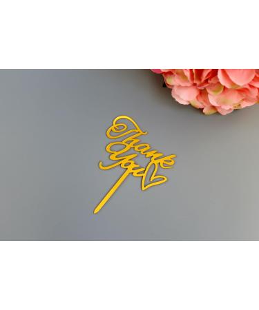 LUONT - Thank You Cake Topper for Retirement and Thank You occasions - Decorative Acrylic Cake Topper Decorate Your Birthday Cake for decorating cakes and other pastries ideal for retirement