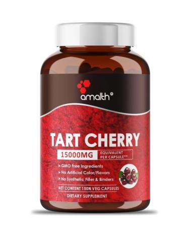 AMALTH Tart Cherry Extract 15:1 Capsules 15000mg 15x Concentrated 150 Capsules - 50 Days Supply