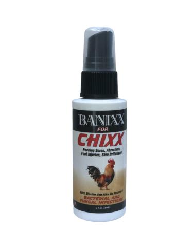 BANIXX for CHIXX 2oz. Safe Around The Eyes and Sting-Free Solution for Pecking Sores Bumble Foot Fowl Pox Raw Vent Area Infection Chicken Leg/Foot Injuries and More. No antibiotics
